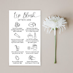 Lip Blush Tattoo Minimalist Logo After Care Guide Business Card