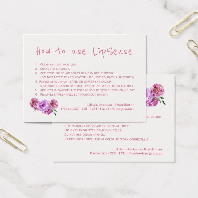 Lip colour distributor application instructions (Office)
