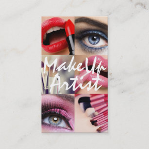 Lip Eyes Brushes MakeUp Artist, Cosmetology, Salon Business Card