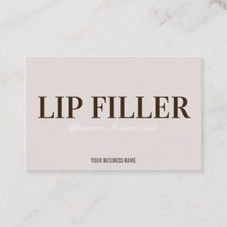 Lip Filler Aftercare Instruction Business Card