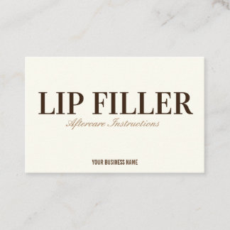 Lip Filler Aftercare Instruction Business Card