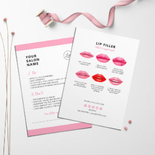 Lip Filler Aftercare Instructions Lip Injections Business Card