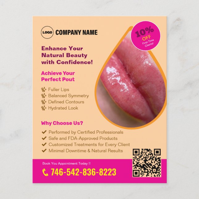 Lip Filler Service Custom Flyer (Front)