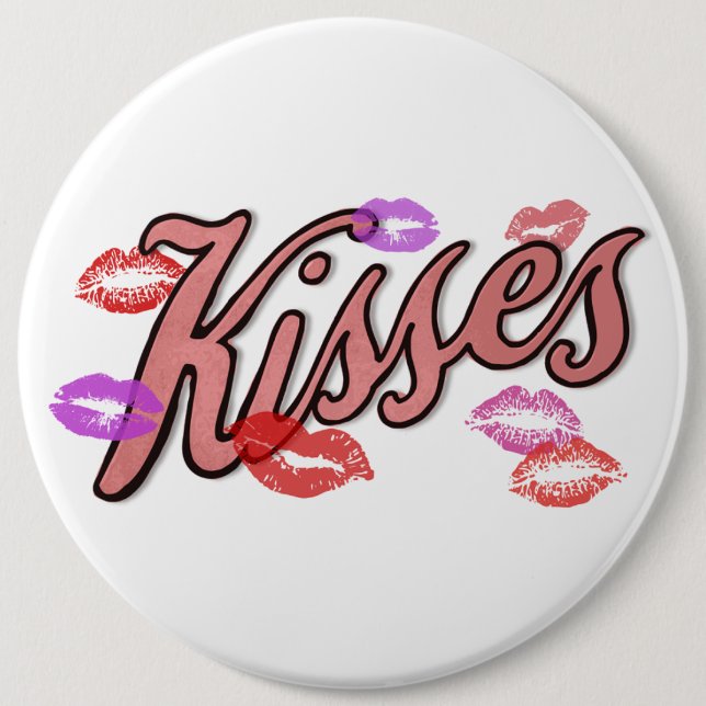LIP KISSES  6 CM ROUND BADGE (Front)