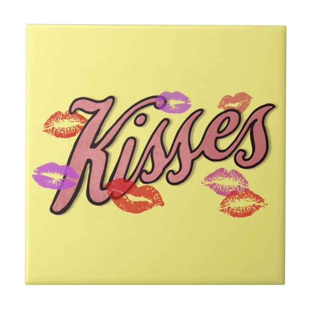 LIP KISSES  CERAMIC TILE (Front)