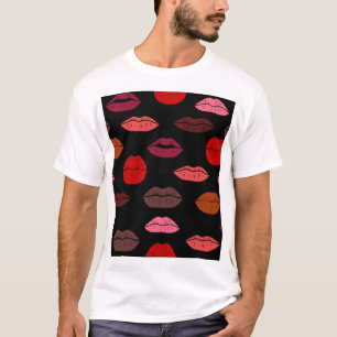 Lip print, red pink kisses. T-Shirt