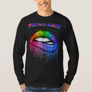 Lip Proud Ally Lgbtq Gay And Lesbian Pride Rainbo T-Shirt