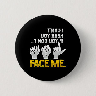 Lip Reading Asl Hand Gesture Deaf Hearing Loss Awa 6 Cm Round Badge