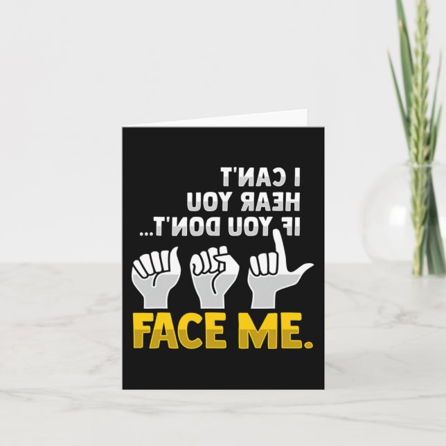 Lip Reading ASL Hand Gesture Deaf Hearing Loss Awa Card (Front)