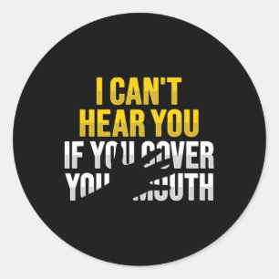 Lip Reading Asl Hand Gesture Deaf Hearing Loss Awa Classic Round Sticker