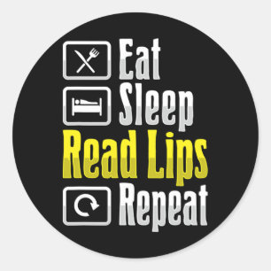 Lip Reading Asl Hand Gesture Deaf Hearing Loss Awa Classic Round Sticker