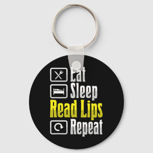 Lip Reading ASL Hand Gesture Deaf Hearing Loss Awa Key Ring