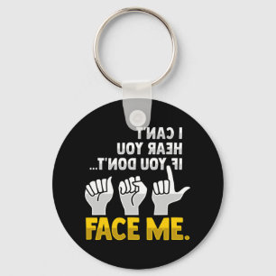 Lip Reading ASL Hand Gesture Deaf Hearing Loss Awa Key Ring