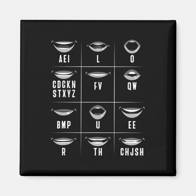 Lip Reading ASL Hand Gesture Deaf Hearing Loss Awa Magnet (Front)