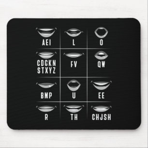 Lip Reading ASL Hand Gesture Deaf Hearing Loss Awa Mouse Pad