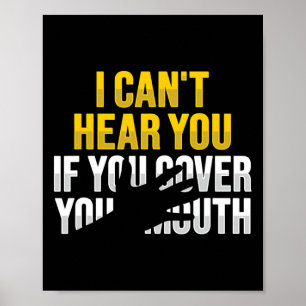 Lip Reading ASL Hand Gesture Deaf Hearing Loss Awa Poster