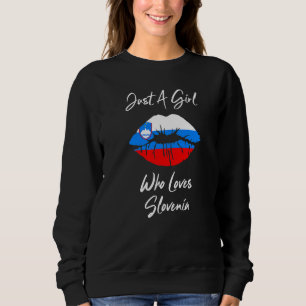 Lip Women's Girls Love Flag Slovenia Sweatshirt