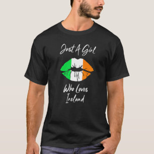 Lip Women's Girls Love Irish Flag Ireland T-Shirt