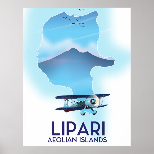 Lipari Aeolian Islands map Poster (Front)
