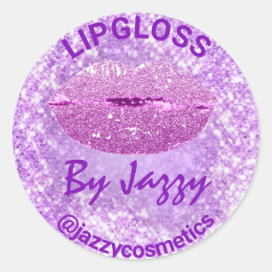 Lipgloss Makeup Artist Purple Product Promotional Classic Round Sticker