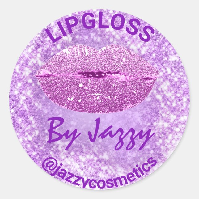 Lipgloss Makeup Artist Purple Product Promotional Classic Round Sticker (Front)