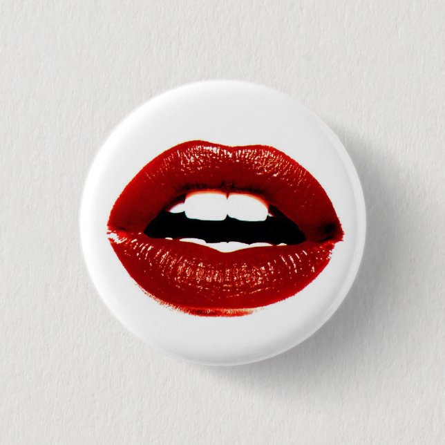 lips 3 cm round badge (Front)