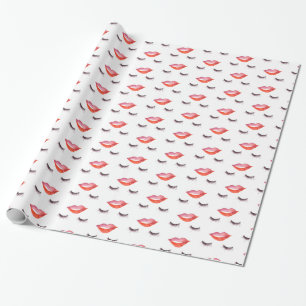 Lips and Eyelashes Wrapping Paper