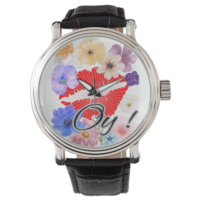 Lips and flowers watch (Front)