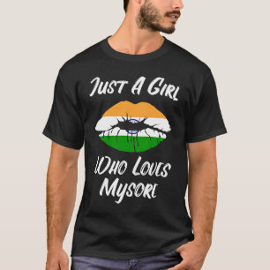 Lips and Mouth Love Indian Flag Mysore T-Shirt