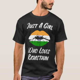 Lips and Mouth Love Indian Flag Rajasthan T-Shirt