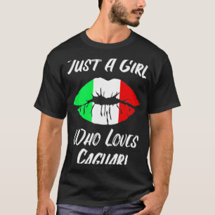 Lips and mouth love Italian flag Cagliari T-Shirt