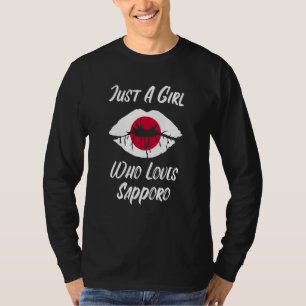 Lips and Mouth Love Japanese Flag Sapporo T-Shirt