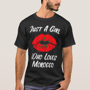 Lips and Mouth Love Moroccan Flag T-Shirt