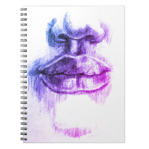 Lips and Nose drawing, Pencil art Notebook