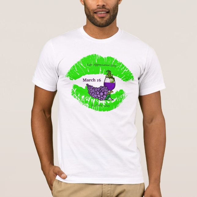 Lips Appreciation Day & St.Urho's Day T-shirt #2 (Front)