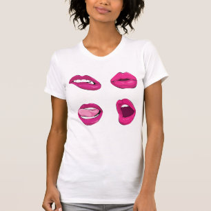lips biting, pouting licking and kissing tshirt