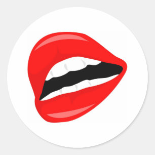 Lips Classic Round Sticker