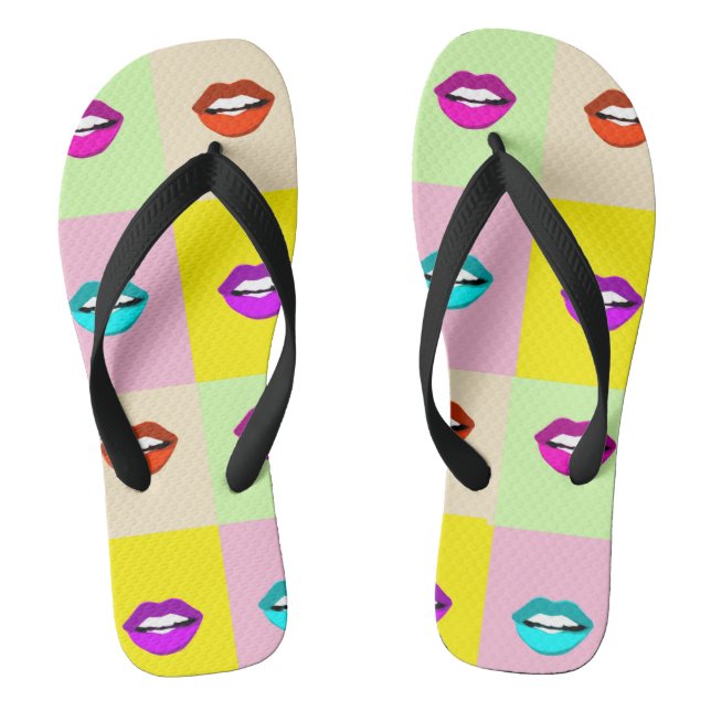 Lips Custom Adult, Wide Straps Thongs (Footbed)