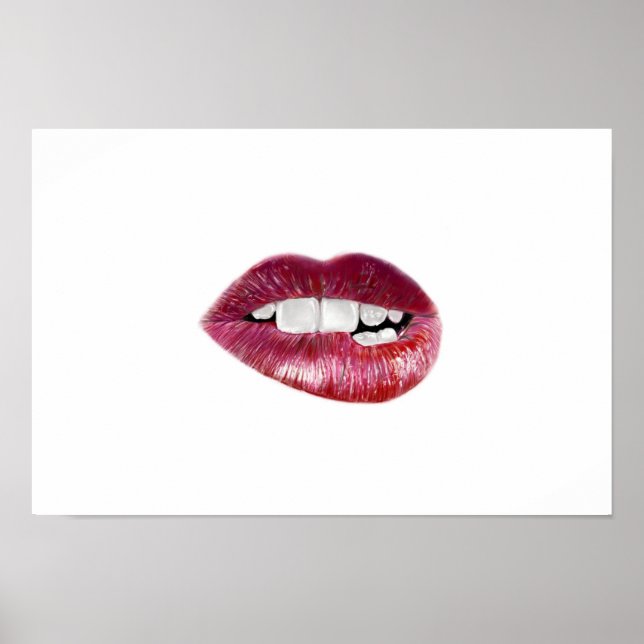 Lips Drawing Poster Paper (Front)