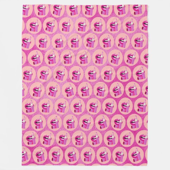 Lips Fleece Blanket (Front)