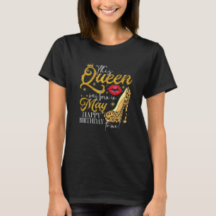 Lips High Heel A Queen Was Born In May Happy Birth T-Shirt
