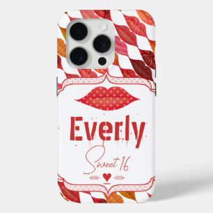 Lips Hipster Vintage Retro Sweet 16 iPhone 15 Pro Case