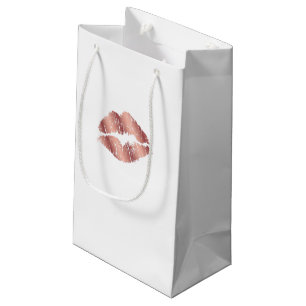 Lips Kiss Me Valentine Pink Small Gift Bag