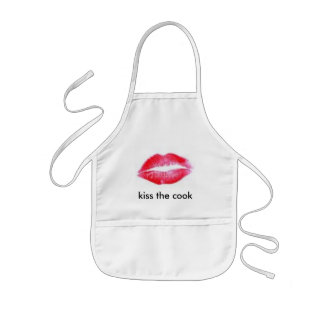 lips, kiss the cook kids apron
