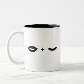 Lips + Lashes Graphic Two-Tone Coffee Mug