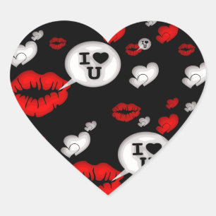 Lips & Love Talk Heart Sticker