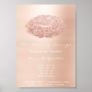 LIps Makeup Artist Glitter Beauty Pink Gold Poster