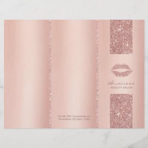 Lips Makeup Artist Rose Gold Tri-Fold Bruchures