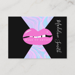 Lips Marble Abstract Pink  Makeup Artist  Business Card
