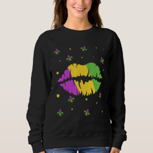 Lips Mardi Gras Fleur De Lis Funny New Orleans Sweatshirt